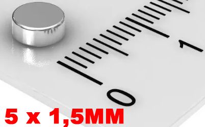 Imã De Neodímio Disco 5mm X 1,5mm - *50 Peças*