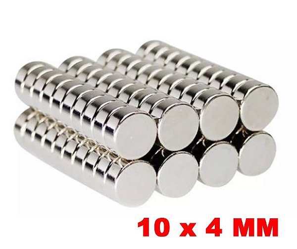 Imã De Neodímio Disco 10mm X 4mm *100 Peças*