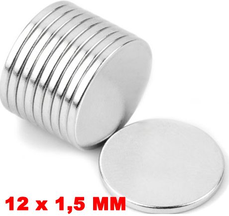 Imã De Neodímio Disco 12mm X 1,5mm *150 Peças*