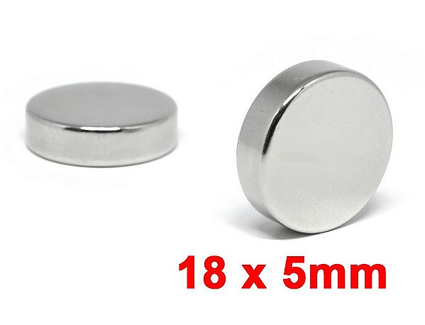 Imã De Neodímio Disco 18mm x 5mm *5 Peças*