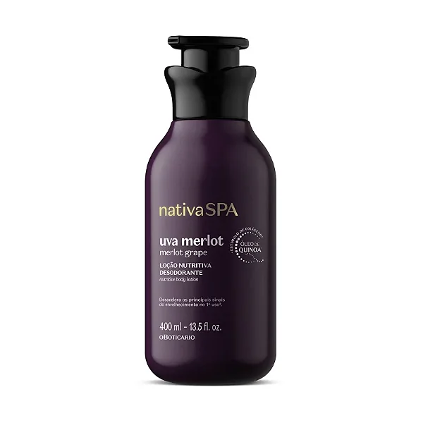 BOTICÁRIO NATIVA SPA LOÇÃO NUTRITIVA CORPORAL UVA MERLOT 400ml