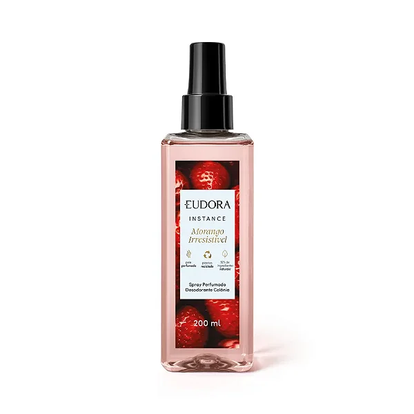 EUDORA INSTANCE SPRAY PERFUME DESODORANTE COLÔNIA MORANGO IRRESISTIVEL 200ML