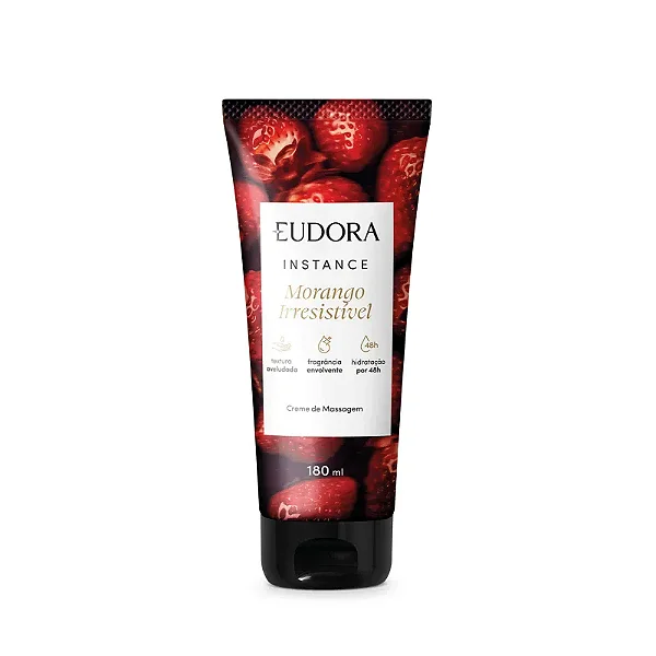 EUDORA INSTANCE CREME MASSAGEM CORPORAL MORANGO IRRESISTIVEL 180ml