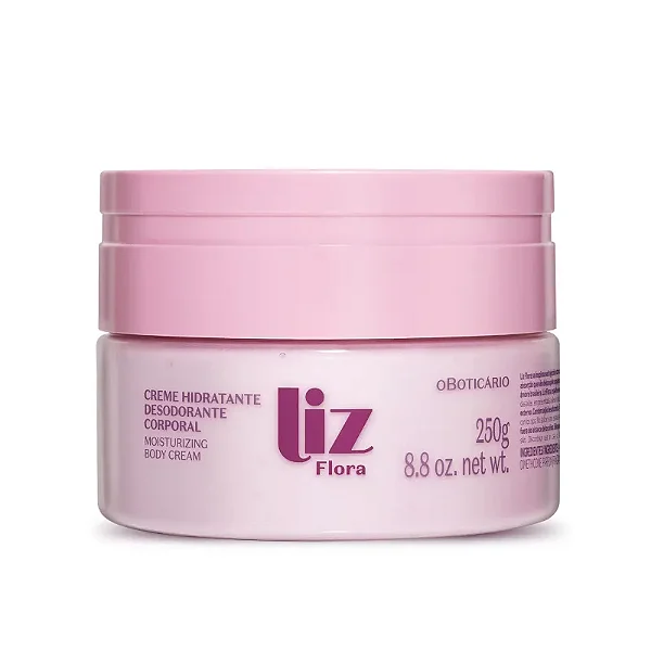 BOTICÁRIO LIZ FLORA CREME DESODORANTE HIDRATANTE CORPORAL 250g