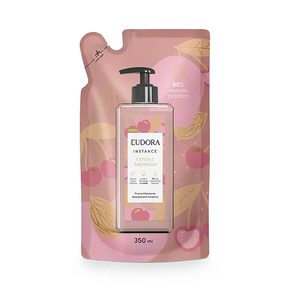 EUDORA REFIL INSTANCE DESODORANTE HIDRATANTE CORPORAL CEREJA E AMENDOAS 350ml