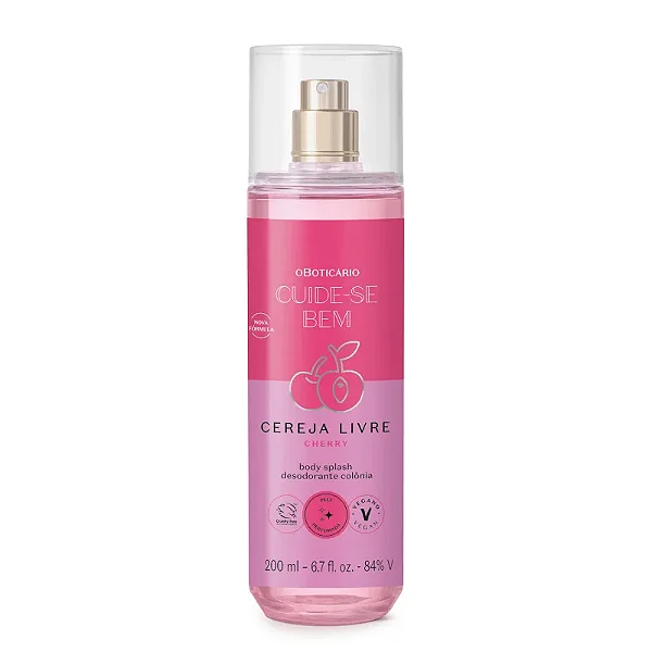 Body Splash Cereja Livre Cuide-se Bem 200ml - O Boticário