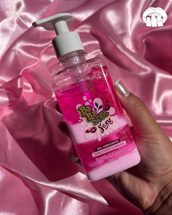 Gel Hidratante para Corpo e Virilha Beijável - Iogurte de Morango 280ml - Soul Cosméticos