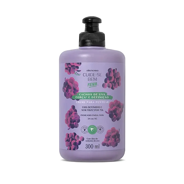 Creme Para Pentear Cuide-se Bem Feira Cachos de Uva 300ml - O Boticário