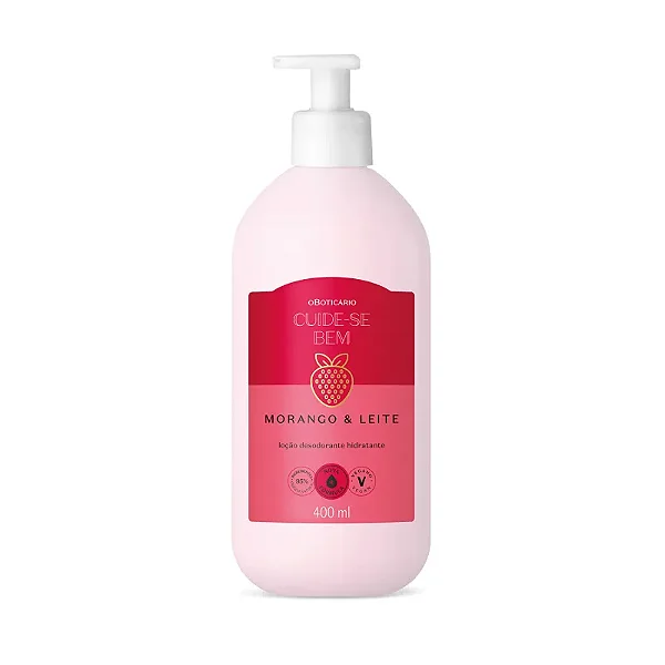 Loção Hidratante Corporal Morango e Leite 400ml - O Boticário
