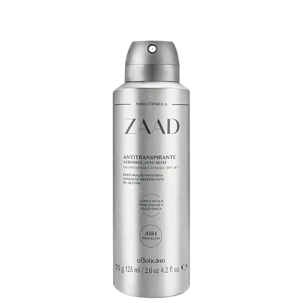 Desodorante Antitranspirante Aerossol Zaad 75g/125ml - O Boticário