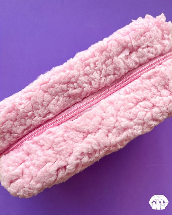 Nécessaire Rosa com Zíper Cuide-se Bem Doces Delírios Algodão Doce