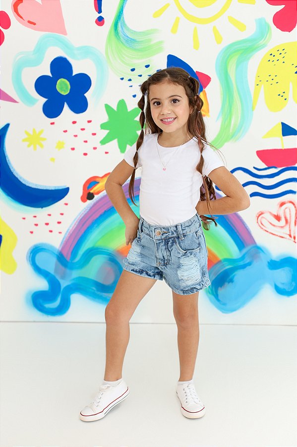 Short Infantil Jeans Menina Louise