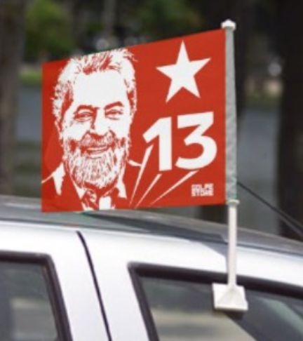 Bandeirinha de Carro Lula Vermelha
