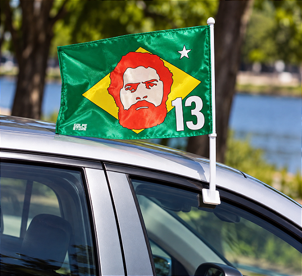 Bandeirinha de Carro Lula Brasil - dupla face