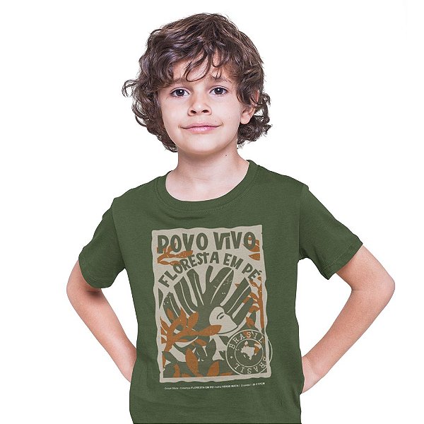 Camiseta Povo Vivo Floresta em Pé Infantil