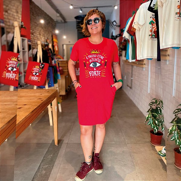 Vestido Básico Curto Atento e Forte