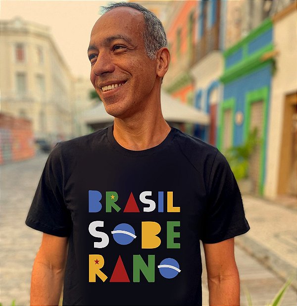 Camiseta Brasil Soberano Estampa Colorida