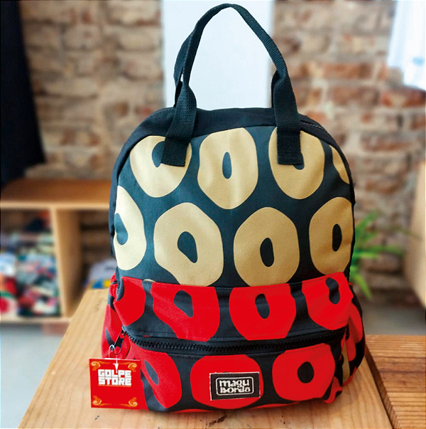 Mochila Lona Estampada Ray Vianna Magu Bordô