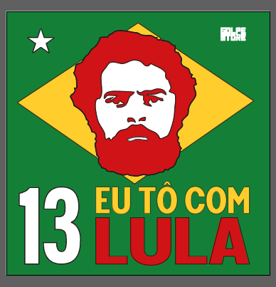Adesivo Quadrado Brasil Eu Tô com Lula - 20cm x 20cm