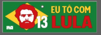 Adesivo Horizontal Brasil Eu Tô com Lula - 30cm x 10cm