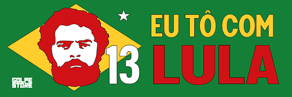 Adesivo Horizontal Brasil Eu Tô com Lula - 30cm x 10cm