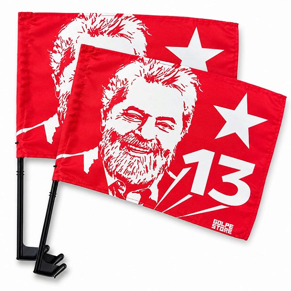 Kit Bandeirinhas de Carro Lula Vermelhas