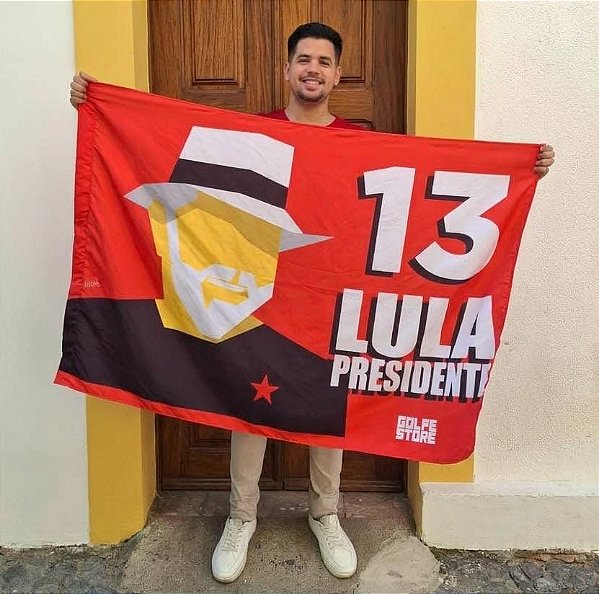 Bandeira Lula Chapéu 1,50 m x 1,00m - Horizontal