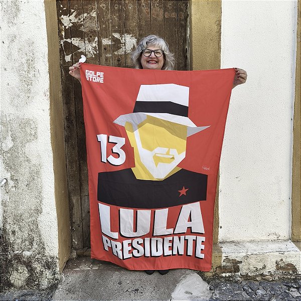 Bandeira Lula Chapéu 1,00 m x 1,50m - Vertical
