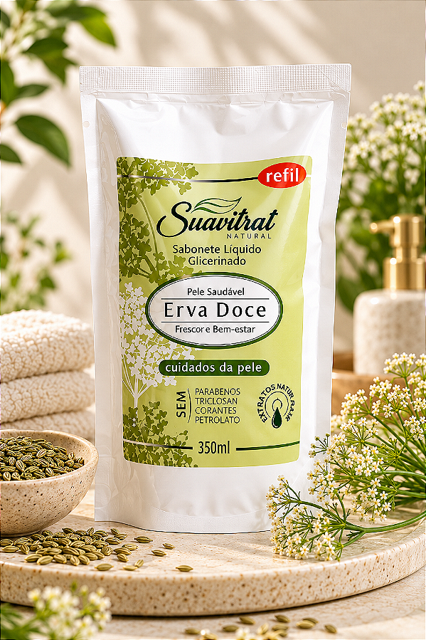 REFIL- Sabonete Líquido Suavitrat Erva Doce 350ml