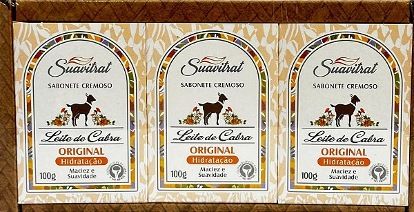 Kit Suavitrat com 3 Sabonetes de Leite de Cabra Original 100g