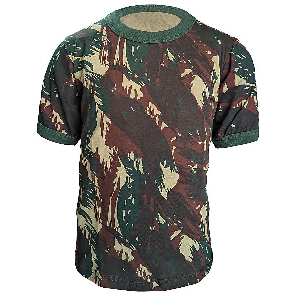 Camiseta Camuflada Manga Curta - Infantil De 2 Até 14  Anos