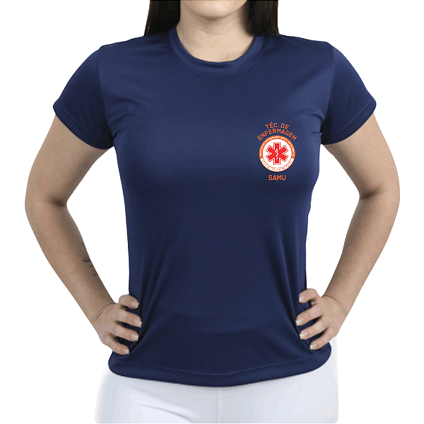 Camiseta Baby Look Técnica de Enfermagem SAMU - Uniforme Profissional