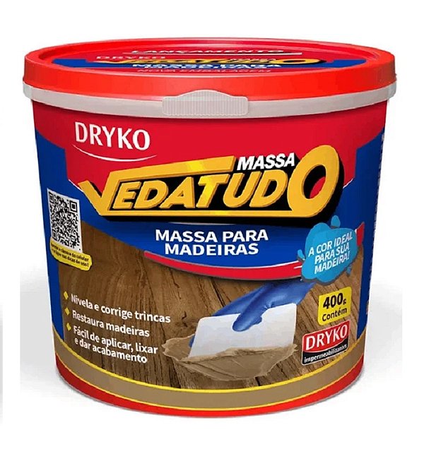 Massa para Madeiras Branco 400G Vedatudo DRYKO