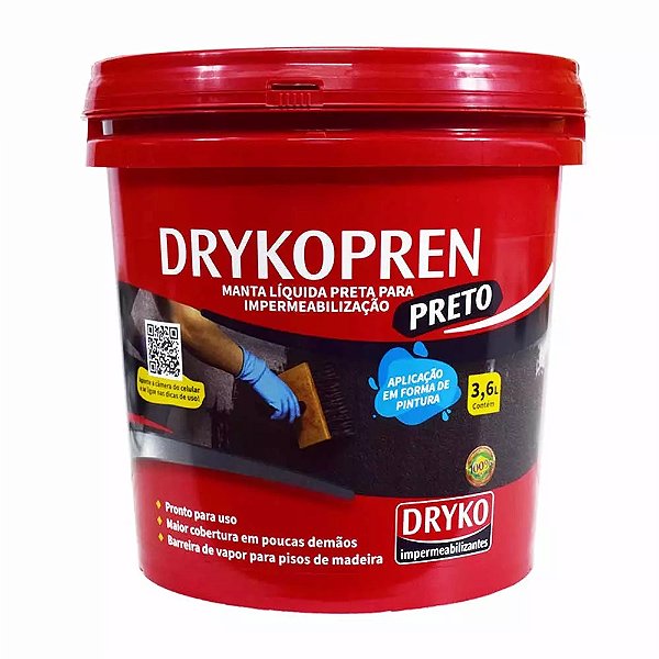 Drykopren Manta Liquida Preto 3,6L DRYKO