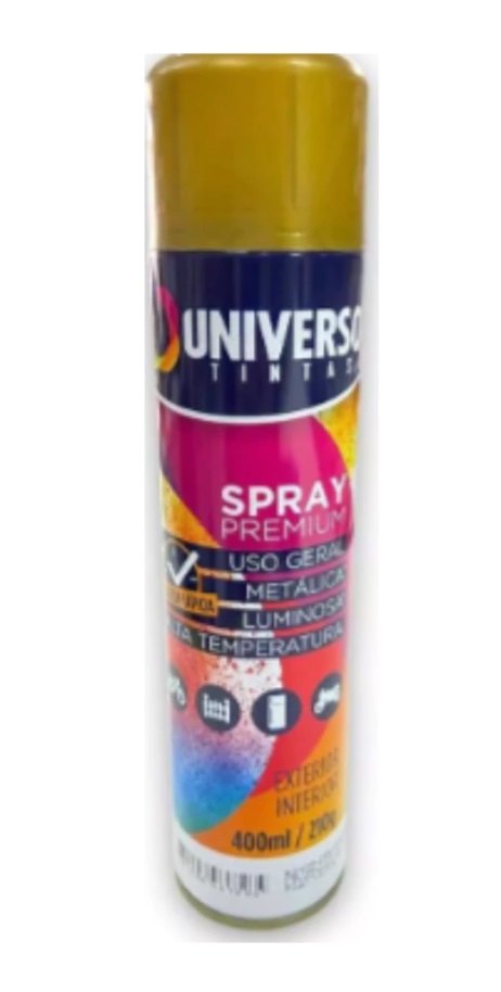Tinta SPRAY USO Geral Ouro Metalico 400ML Universo