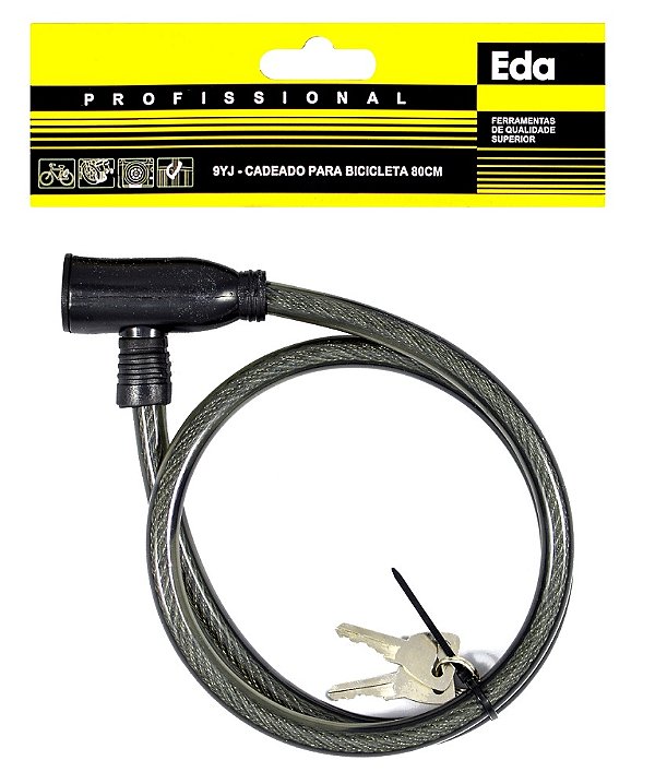 Trava Cadeado para Bicicleta C/CHAVE 80CM EDA 9YJ