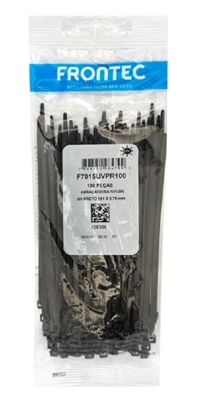 Abraçadeira NYLON 3,7 X 151MM Preta Frontec 100UN