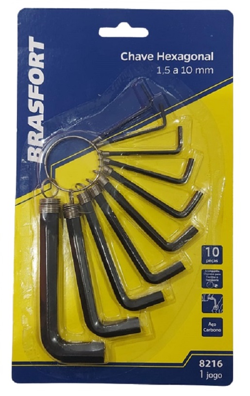 Jogo Chave ALLEN 1,5 a 10MM 10PÇS Brasfort
