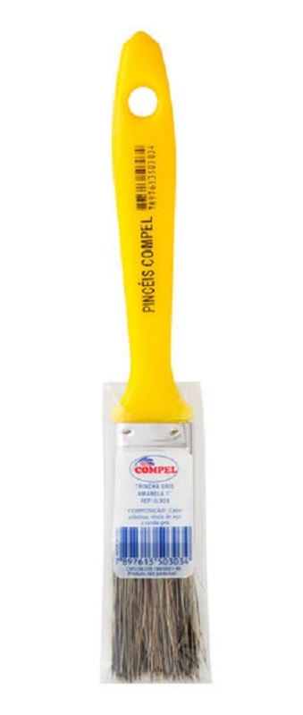 Trincha 1 Cabo Amarelo Cerda GRIS Compel 0.303