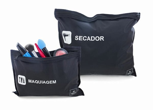 Kit Viagem Secador e Maquiagem Preto 02 Peças Secalux