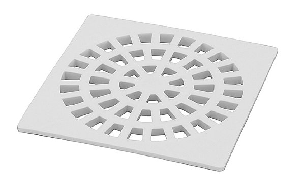 Grelha Plastica Quadrada 15CM Branca Krona PCT 0938