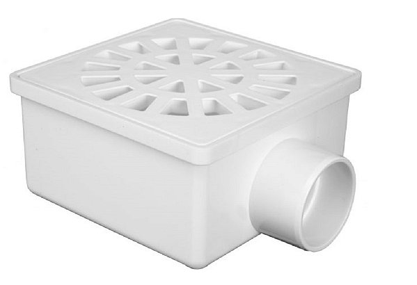 Ralo Sifonado Quadrado Branco 100X52X40 Krona UN 0931