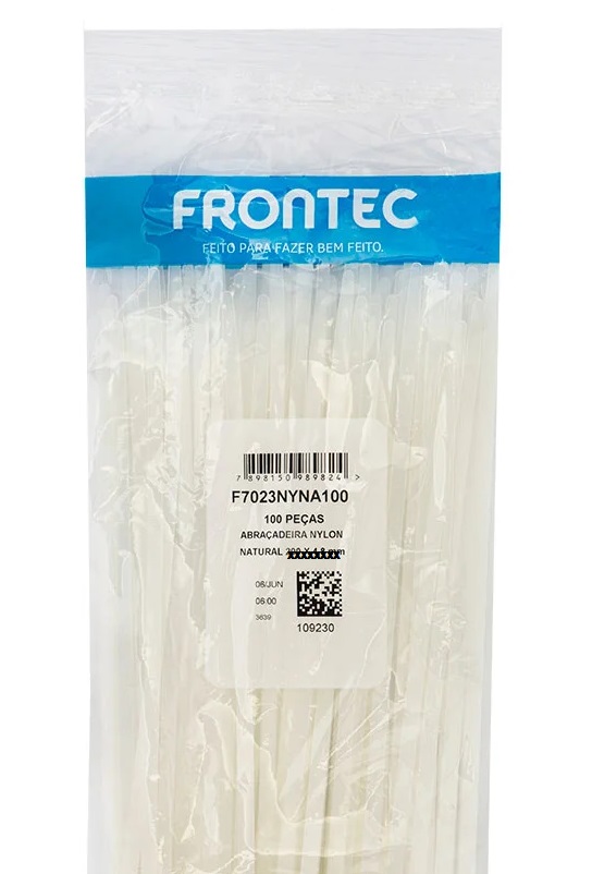 Abraçadeira NYLON 3,7 X 151MM Branca Frontec 100UN
