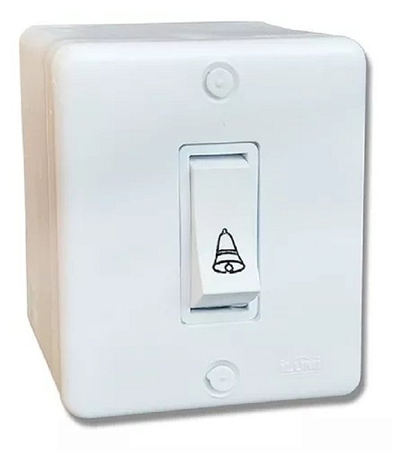Interrup 1 TC Campainha Sistema X C/CAIXA Branca Ilumi 6313