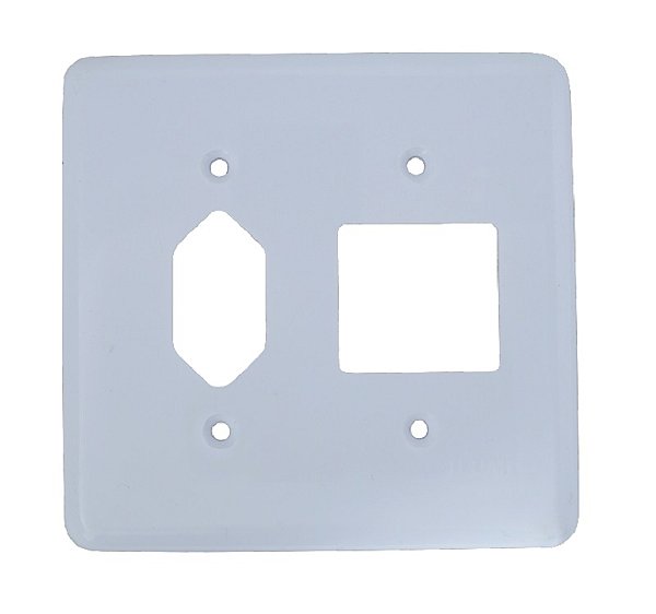 Placa 4 X 4 INTERR 2 Tomada 1 Branca Ilumi 253J1