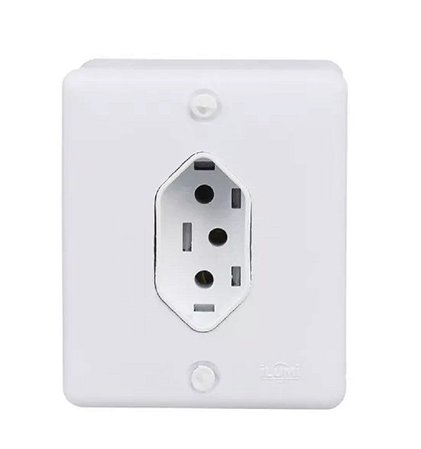 Tomada 2P+T 20A Sistema X C/CAIXA Branca Ilumi 63141