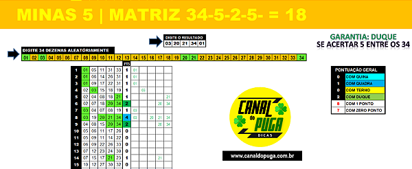 Planilha Minas 5 | Fechamento pra ter Resultado com Poucos Jogos