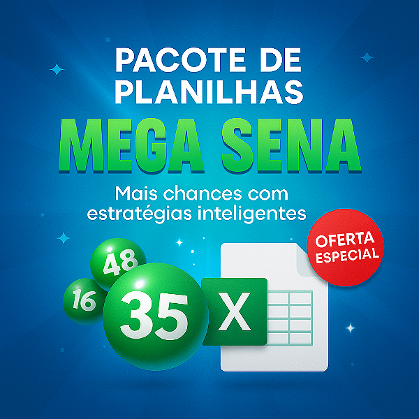 PACOTE COM 51 PLANILHAS MEGA SENA