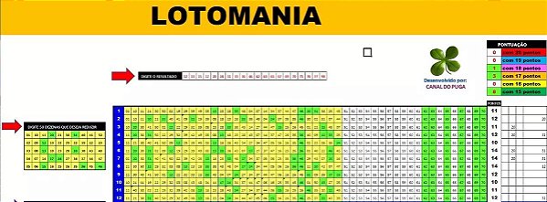 Planilha Lotomania - Esquema Com 80 Dezenas E Dupla Redução