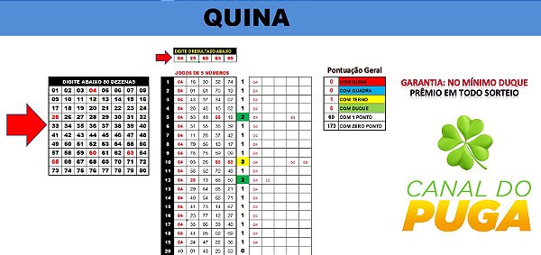 Planilha Quina - Fechamento com 80 Dezenas pra Ganhar Sempre